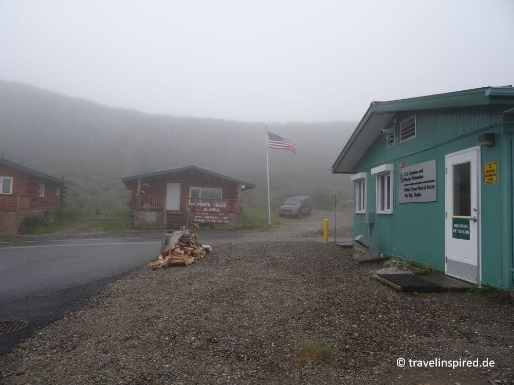Grenzübergang bei Poker Creek, Reisebericht Alaska Roadtrip