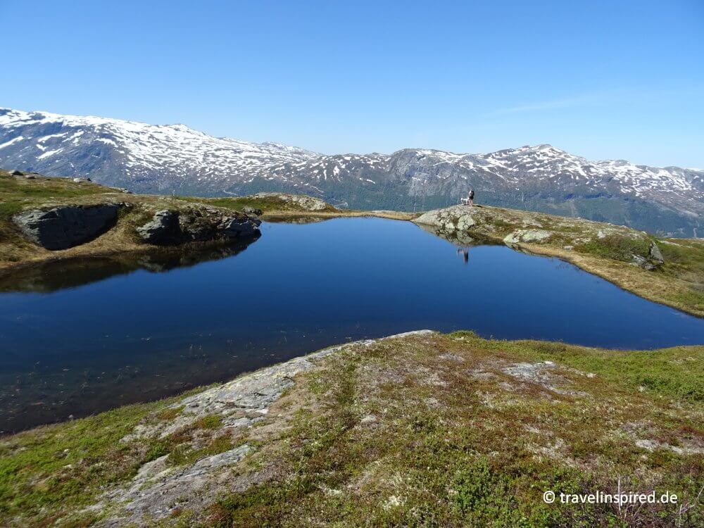 Bergsee auf der Hardangervidda Tagestour, Norwegen Wandertipp, Dronningstien Hardanger
