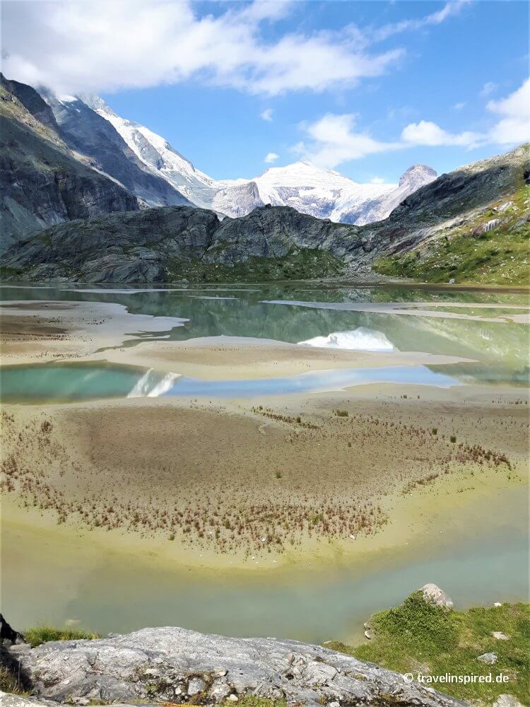 Faszinierender Sandersee am Pasterze Gletscher im Nationalpark Hohe Tauern, wandern Alpe-Adria-Trail Etappe 1 Erfahrungsbericht 