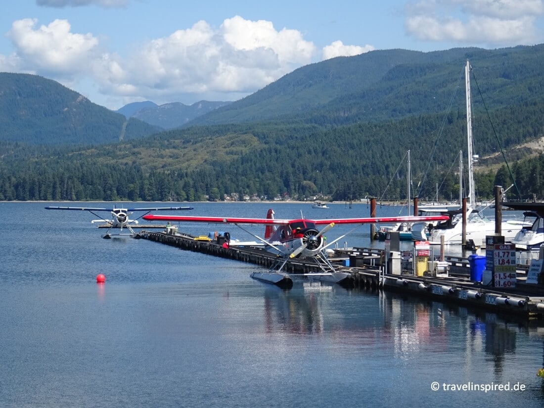 Wasserflugzeuge im Sechelt Inlet, Reisebericht Sunshine Costs Roadtrip ab Vancouver Kanada