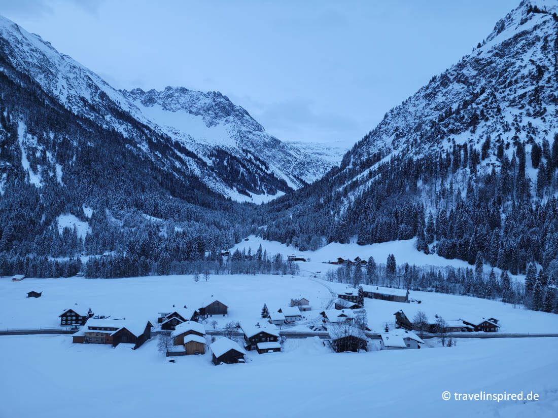 Winterlandschaft, Baader Höhenweg, Erfahrungen WInterwandern Kleinwalsertal