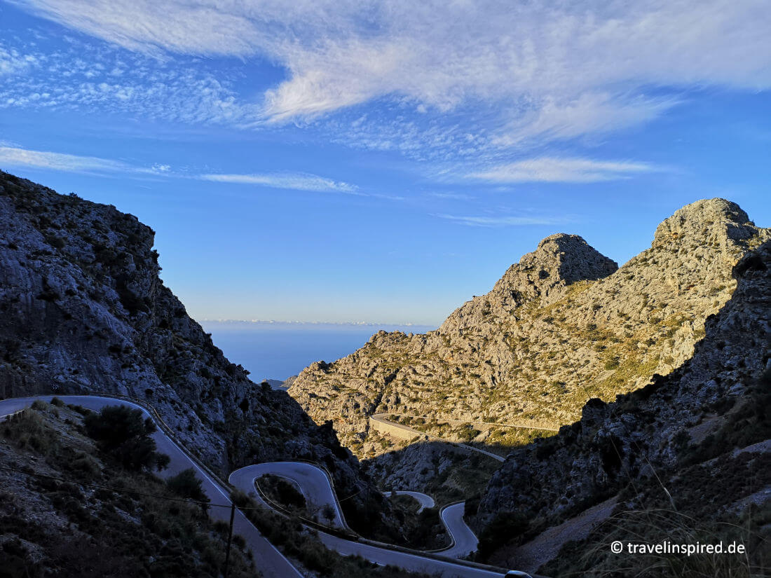 Serpentinenstraße durch das Tramuntana-Gebirge nach Sa Calobra, Mallorca