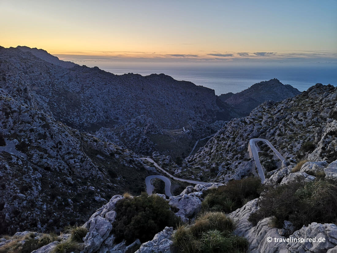 Sonnenuntergang im Tramuntana-Gebirge Mallorca