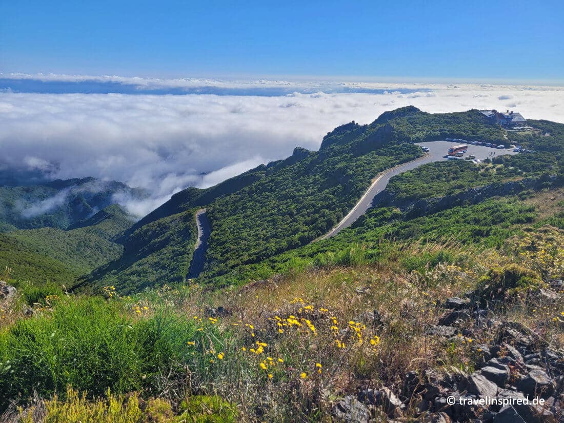 Wanderstart über den Wolken in Achada do Teixeira