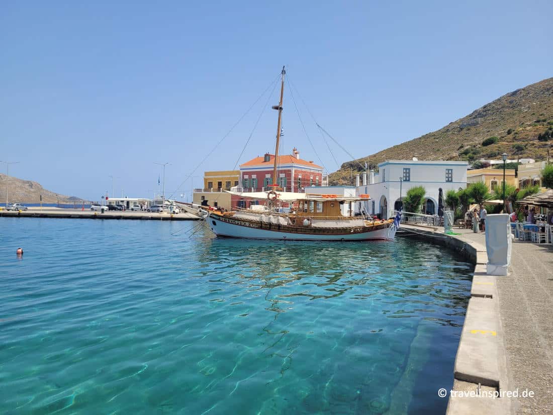 Hafenpromenade in Agia Marina, Leros Reise