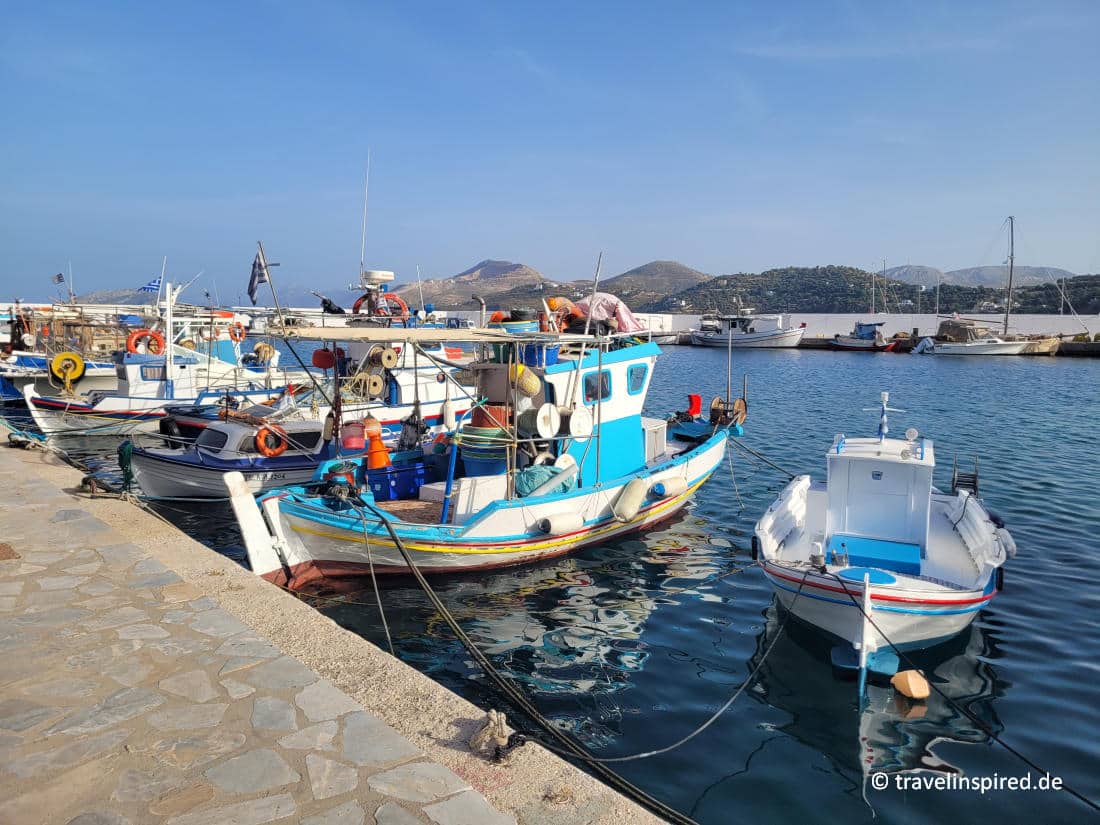 Bunte Fischerboote auf Leros